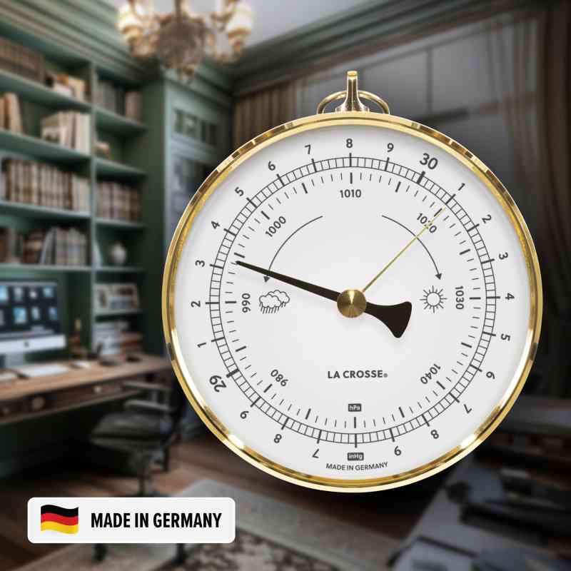 Metal Analog Barometer - White
